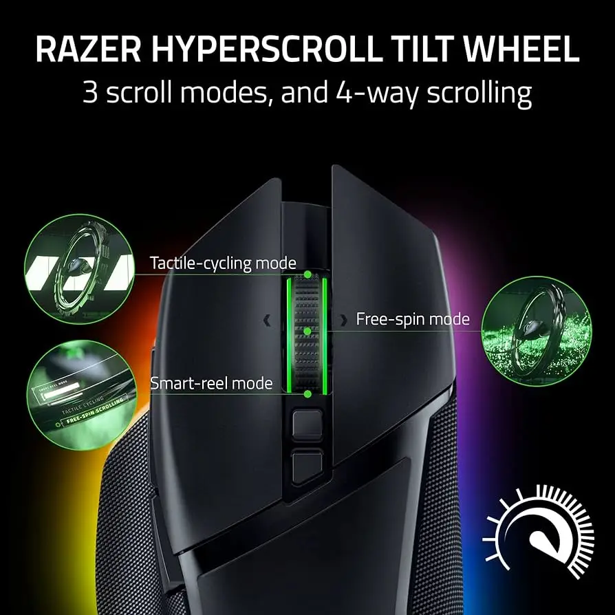 עכבר גיימינג Razer Basilisk V3 – צורה ארגונומית עם משענת אגודל