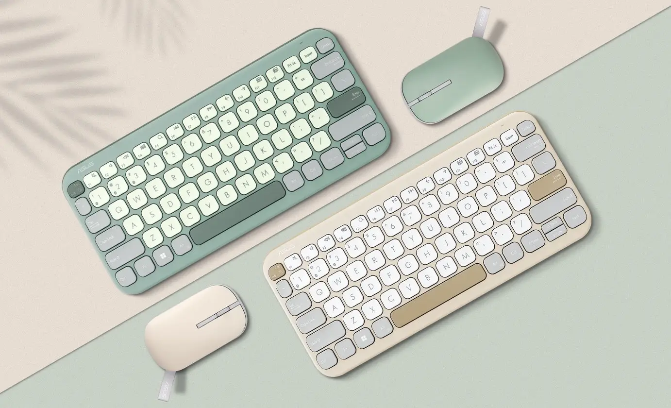 מקלדת אלחוטית ASUS Marshmallow Keyboard KW100 – רגליות בשתי זוויות
