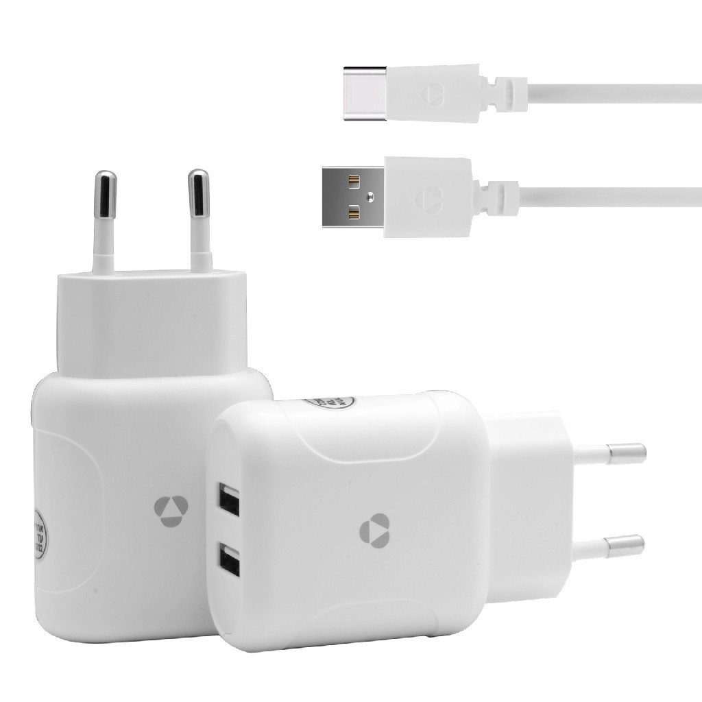 מטען קיר כפול Value 2.1A עם כבל USB-C